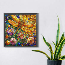 Load image into Gallery viewer, Diamond Painting - Full Square - glass art dragonfly (40*40CM)
