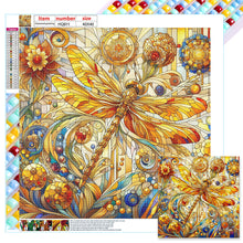 Load image into Gallery viewer, Diamond Painting - Full Square - glass art gold dragonfly (40*40CM)
