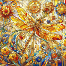 Load image into Gallery viewer, Diamond Painting - Full Square - glass art gold dragonfly (40*40CM)
