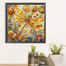 Load image into Gallery viewer, Diamond Painting - Full Square - glass art gold dragonfly (40*40CM)
