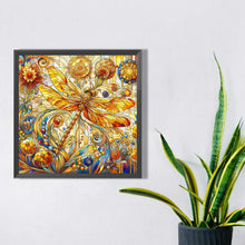 Load image into Gallery viewer, Diamond Painting - Full Square - glass art gold dragonfly (40*40CM)

