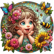 Load image into Gallery viewer, Diamond Painting - Full Square - 61 children girl bee (40*40CM)
