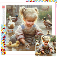 Load image into Gallery viewer, Diamond Painting - Full Square - girl playing in mud (40*40CM)
