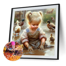 Load image into Gallery viewer, Diamond Painting - Full Square - girl playing in mud (40*40CM)
