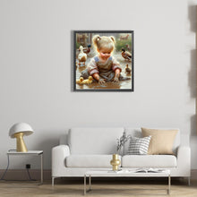Load image into Gallery viewer, Diamond Painting - Full Square - girl playing in mud (40*40CM)
