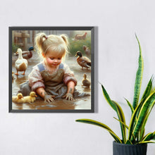 Load image into Gallery viewer, Diamond Painting - Full Square - girl playing in mud (40*40CM)
