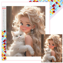 Load image into Gallery viewer, Diamond Painting - Full Square - white cat girl (30*40CM)
