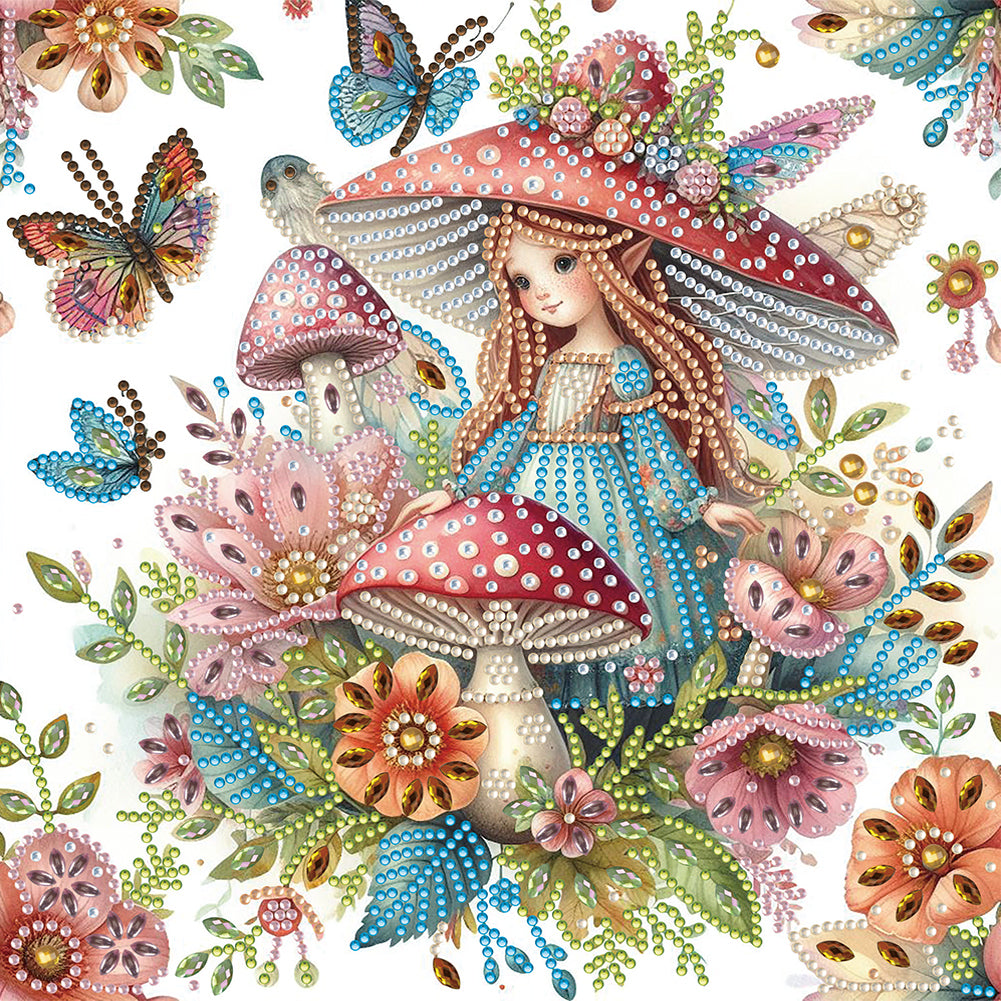 Diamond Painting - Partial Special Shaped - mushroom girl (30*30CM)