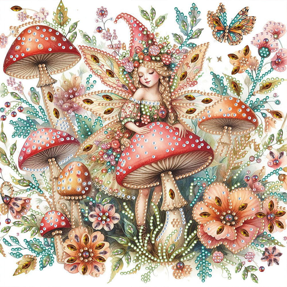 Diamond Painting - Partial Special Shaped - mushroom girl (30*30CM)
