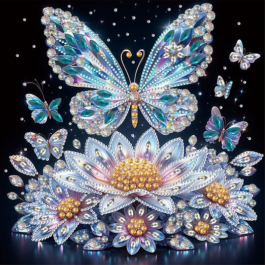 Diamond Painting - Partial Special Shaped - crystal butterfly (30*30CM)