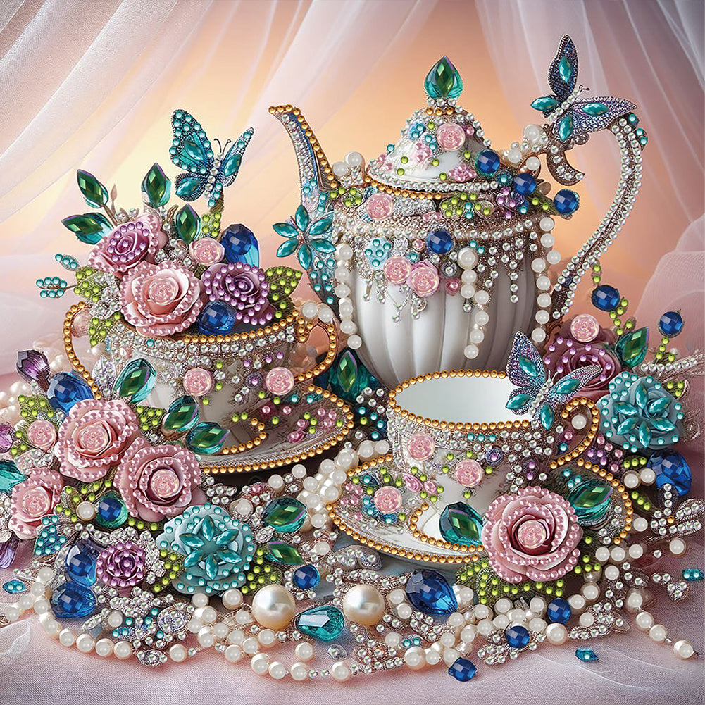 Diamond Painting - Partial Special Shaped - Exquisite afternoon tea (30*30CM)