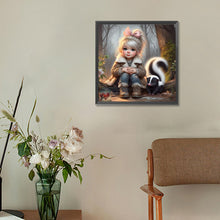 Load image into Gallery viewer, Diamond Painting - Full Round - girl and skunk (30*30CM)
