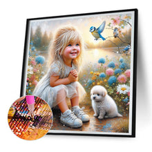 Load image into Gallery viewer, Diamond Painting - Full Round - girl and dog (30*30CM)
