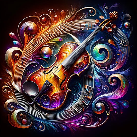 Diamond Painting - Full Round - elegant violin (30*30CM)