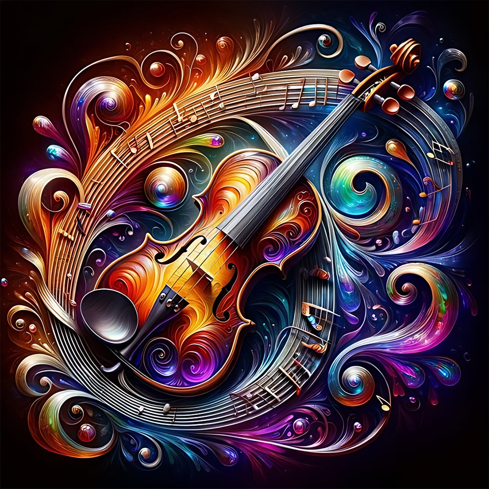 Diamond Painting - Full Round - elegant violin (30*30CM)