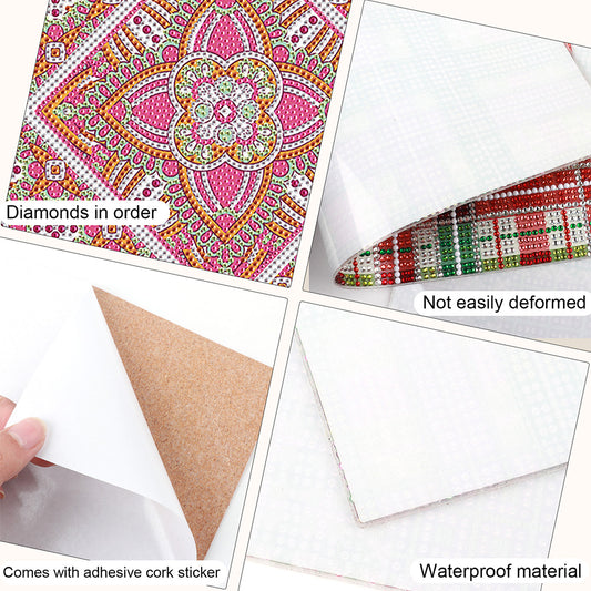 2Pcs Mandala Diamond Painting Placemat Rectangular Diamond Dot Kits for Home