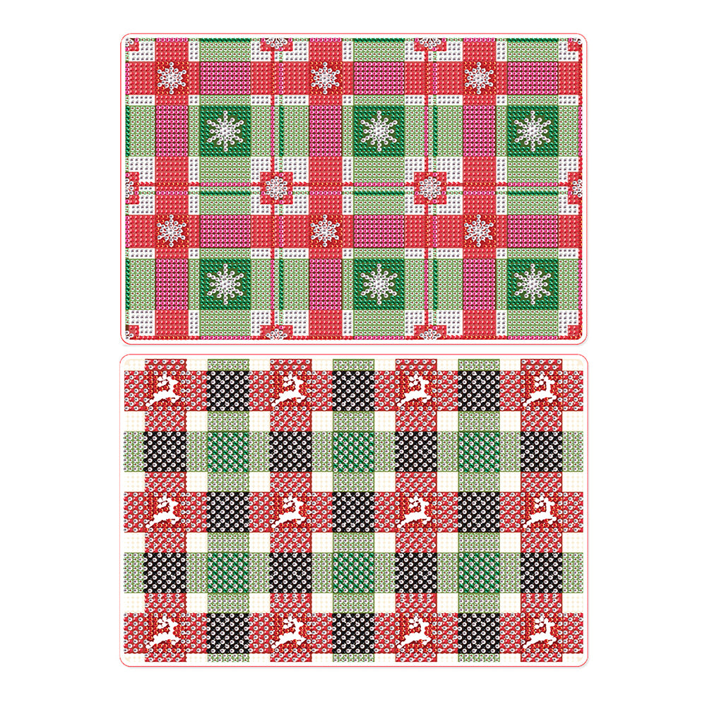 2Pcs Mandala Diamond Painting Placemat Rectangular Diamond Dot Kits for Home