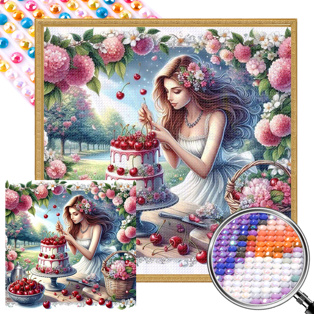 AB Diamond Painting - Full Round - cooking woman (40*40CM)