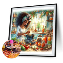 Load image into Gallery viewer, AB Diamond Painting - Full Round - cooking woman (40*40CM)

