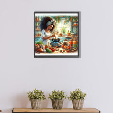 Load image into Gallery viewer, AB Diamond Painting - Full Round - cooking woman (40*40CM)

