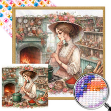 Load image into Gallery viewer, AB Diamond Painting - Full Round - cooking woman (40*40CM)
