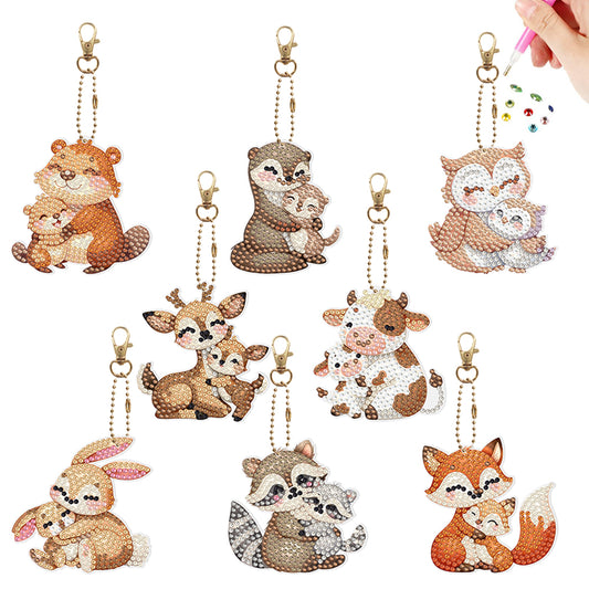 PVC Double Sided Special Shaped Cartoon Pattern Full Drill Keyring for Beginners