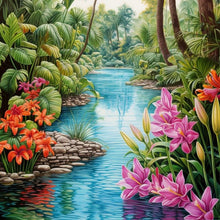 Load image into Gallery viewer, Diamond Painting - Full Square - forest stream (40*40CM)
