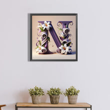Load image into Gallery viewer, Diamond Painting - Full Round - Flower letter-N (40*40CM)
