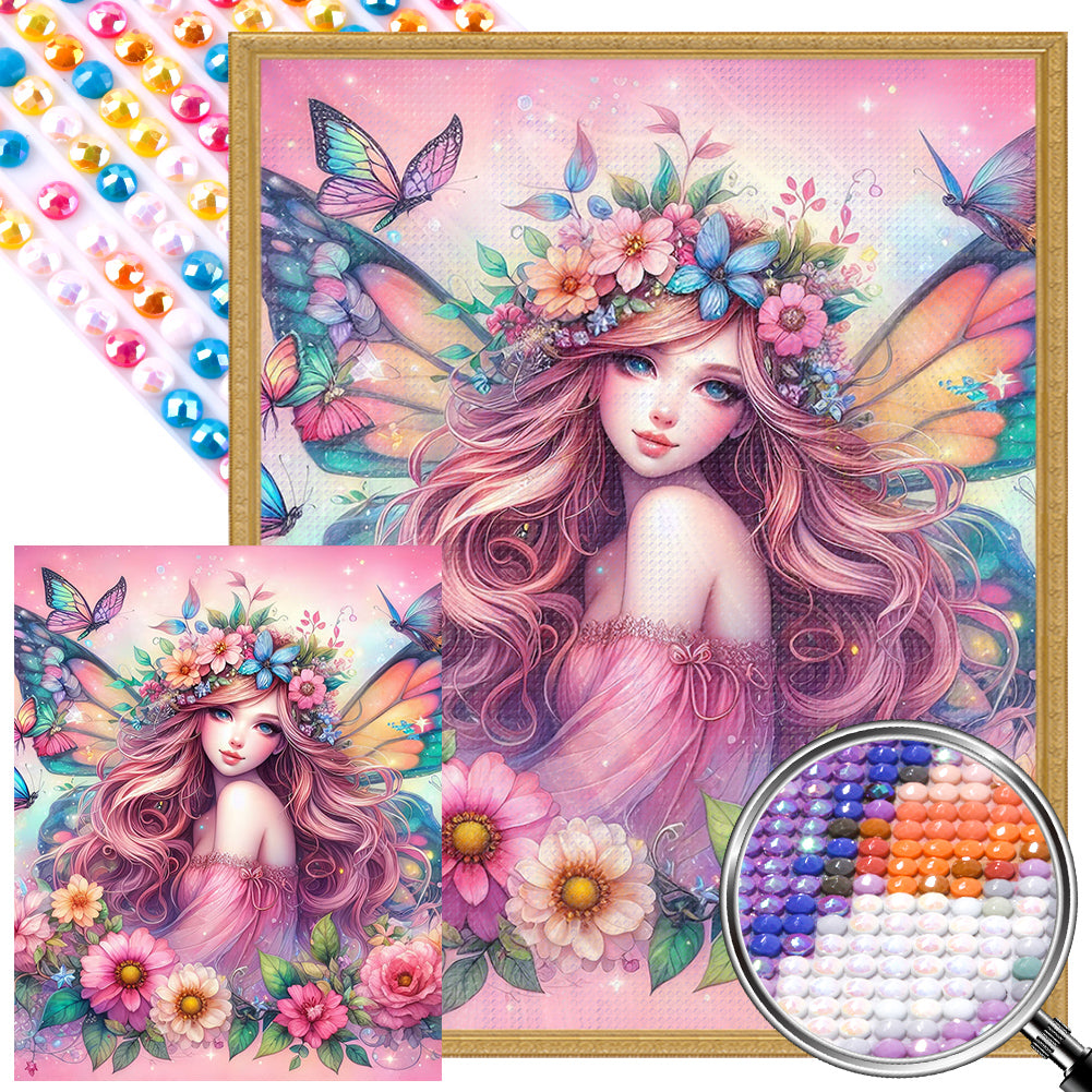 AB Diamond Painting - Full Round - Flower and Elf Girl (40*50CM)