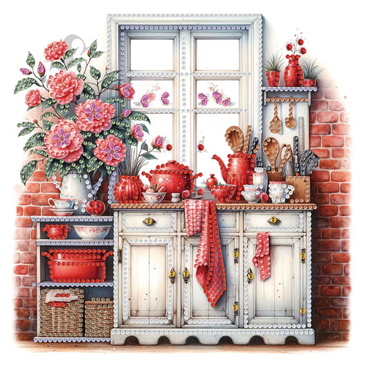 Diamond Painting - Partial Special Shaped - retro cabinets (30*30CM)