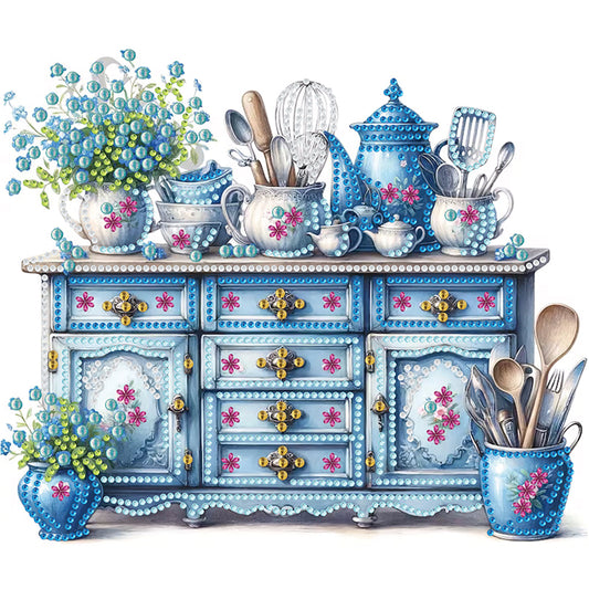 Diamond Painting - Partial Special Shaped - retro cabinets (30*30CM)