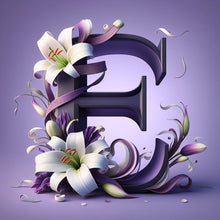 Load image into Gallery viewer, Diamond Painting - Full Round - Lily letter E (40*40CM)
