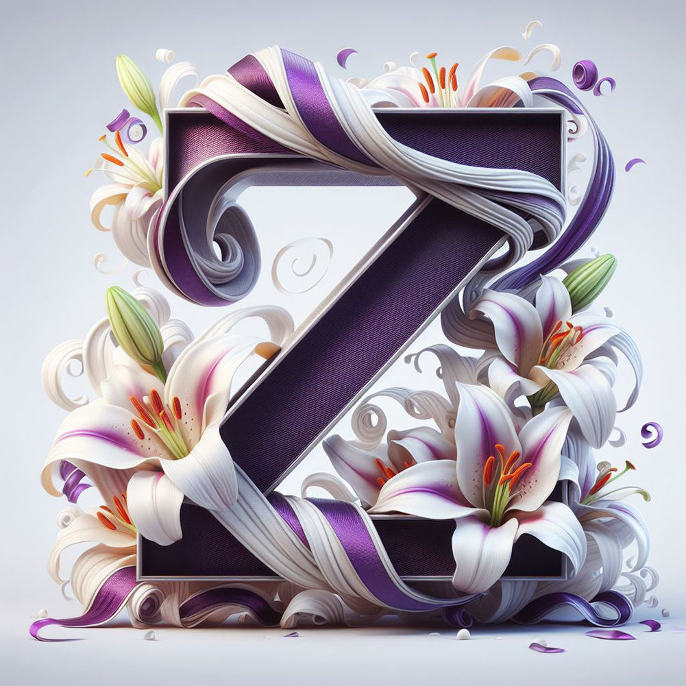 Diamond Painting - Full Round - Lily letter Z (40*40CM)