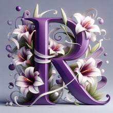 Load image into Gallery viewer, Diamond Painting - Full Round - Lily letter R (40*40CM)
