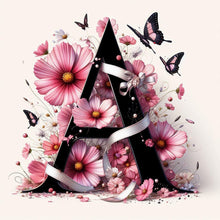 Load image into Gallery viewer, Diamond Painting - Full Round - Daisy Butterfly Letter A (40*40CM)
