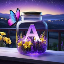 Load image into Gallery viewer, Diamond Painting - Full Round - Fantasy glass bottle butterfly letter A (40*40CM)
