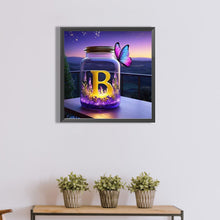 Load image into Gallery viewer, Diamond Painting - Full Round - Fantasy glass bottle butterfly letter B (40*40CM)
