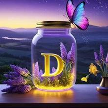 Load image into Gallery viewer, Diamond Painting - Full Round - Fantasy glass bottle butterfly letter D (40*40CM)
