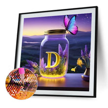 Load image into Gallery viewer, Diamond Painting - Full Round - Fantasy glass bottle butterfly letter D (40*40CM)
