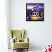 Load image into Gallery viewer, Diamond Painting - Full Round - Fantasy glass bottle butterfly letter D (40*40CM)
