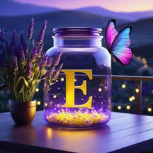 Load image into Gallery viewer, Diamond Painting - Full Round - Fantasy glass bottle butterfly letter E (40*40CM)
