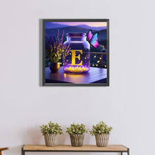 Load image into Gallery viewer, Diamond Painting - Full Round - Fantasy glass bottle butterfly letter E (40*40CM)
