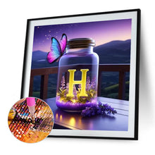 Load image into Gallery viewer, Diamond Painting - Full Round - Fantasy glass bottle butterfly letter H (40*40CM)
