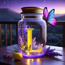 Load image into Gallery viewer, Diamond Painting - Full Round - Fantasy glass bottle butterfly letter L (40*40CM)
