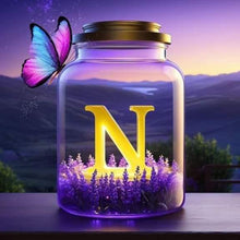 Load image into Gallery viewer, Diamond Painting - Full Round - Fantasy glass bottle butterfly letter N (40*40CM)
