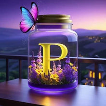 Load image into Gallery viewer, Diamond Painting - Full Round - Fantasy glass bottle butterfly letter P (40*40CM)
