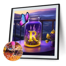 Load image into Gallery viewer, Diamond Painting - Full Round - Fantasy glass bottle butterfly letter R (40*40CM)
