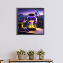 Load image into Gallery viewer, Diamond Painting - Full Round - Fantasy glass bottle butterfly letter T (40*40CM)
