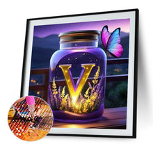 Load image into Gallery viewer, Diamond Painting - Full Round - Fantasy glass bottle butterfly letter V (40*40CM)
