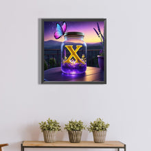 Load image into Gallery viewer, Diamond Painting - Full Round - Fantasy glass bottle butterfly letter X (40*40CM)
